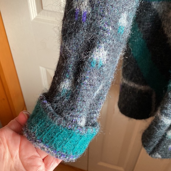 Falcon Italian Design Wool Mohair Blend Heavy Knit Pockets Cardigan/Coat S-XL - Picture 6 of 13